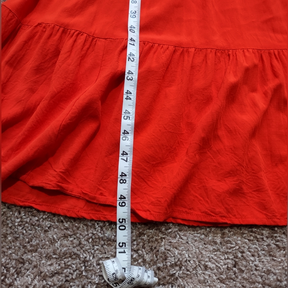 Knox Rose Women Dress Large Red Orange Tiered Ruffle Maxi Large - Picture 3 of 7